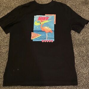 Nike Black T-Shirt with Flamingo Design
